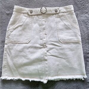 White Denim Skirt